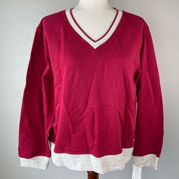 NWT New York Laundry V-Neck Sweat shirt Size L - Picture 1 of 7